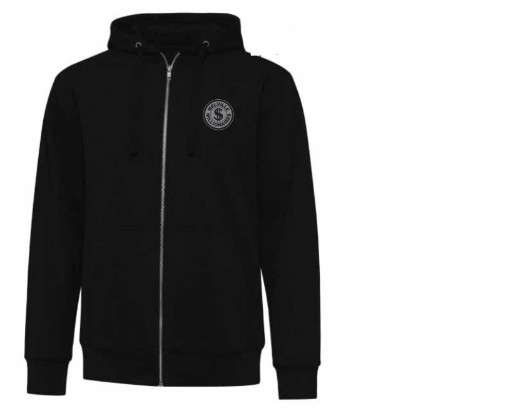 Black full zip sweater